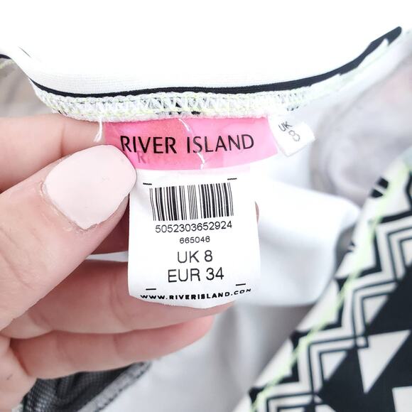 River Island Geometric and Colorful Animal Side Panel w/ Mesh Swimsuit Bottom| 4 - Picture 4 of 6